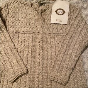 Elegant Beige Cable Knit Sweater